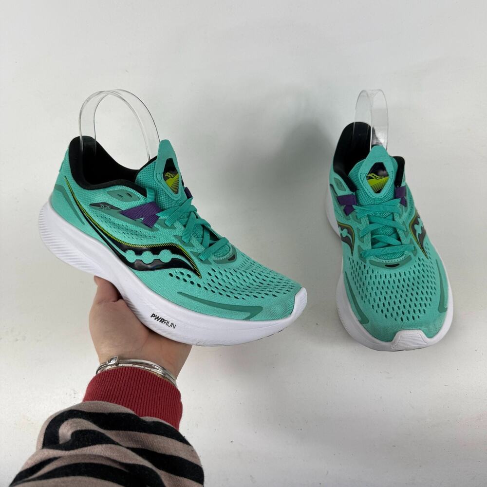 Saucony Ride 15 Sneakers Womens 8 Green Lace Up Low Top Athletic Shoes S10729-26